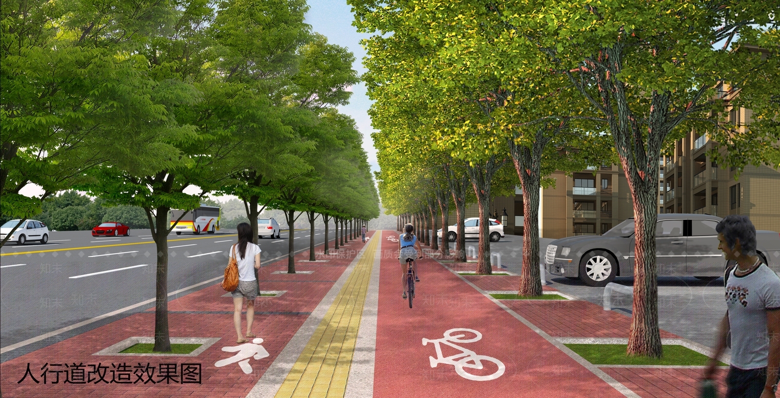 城区人行道改造SU模型下载【ID:541556160】