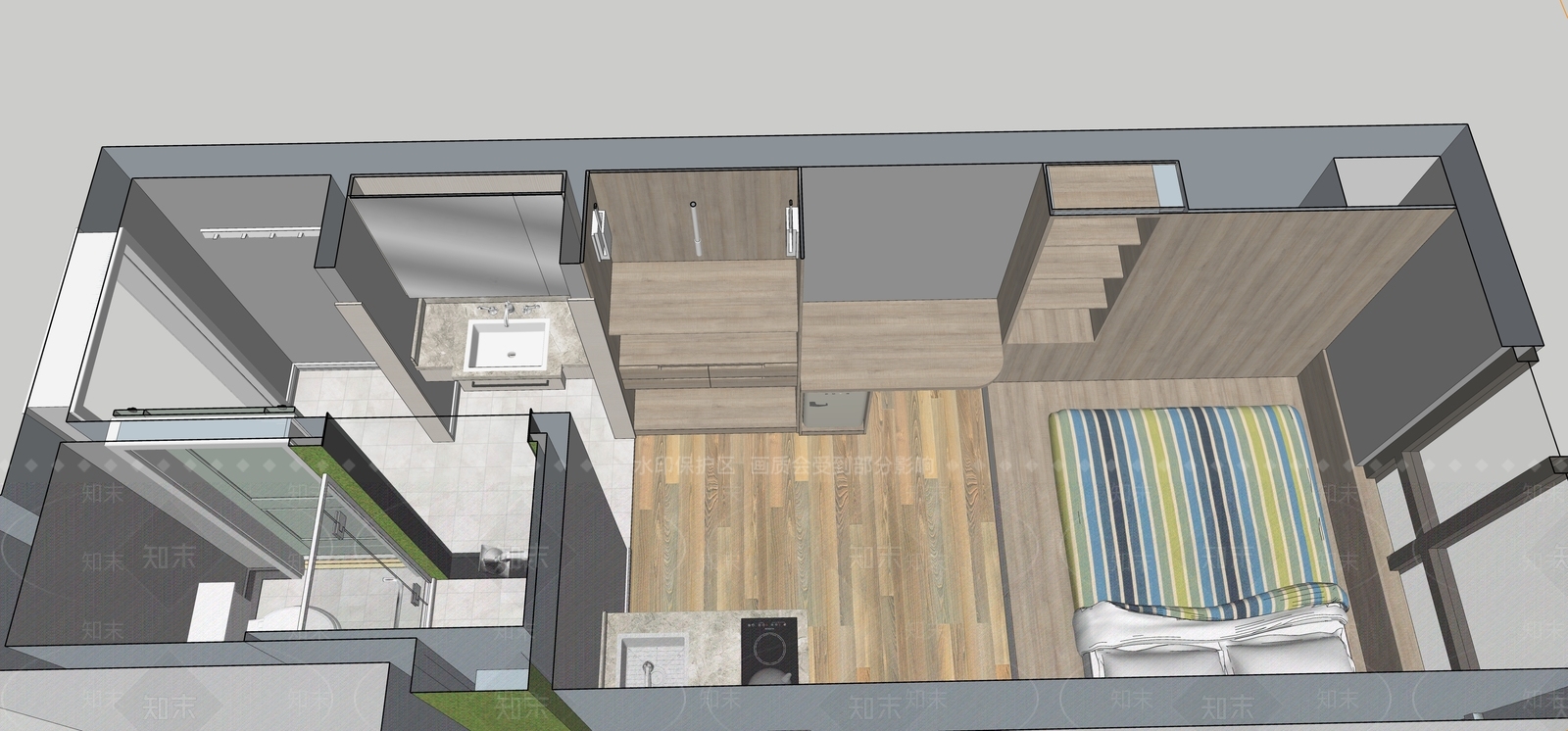 单身公寓住宅SU模型下载【ID:241558752】