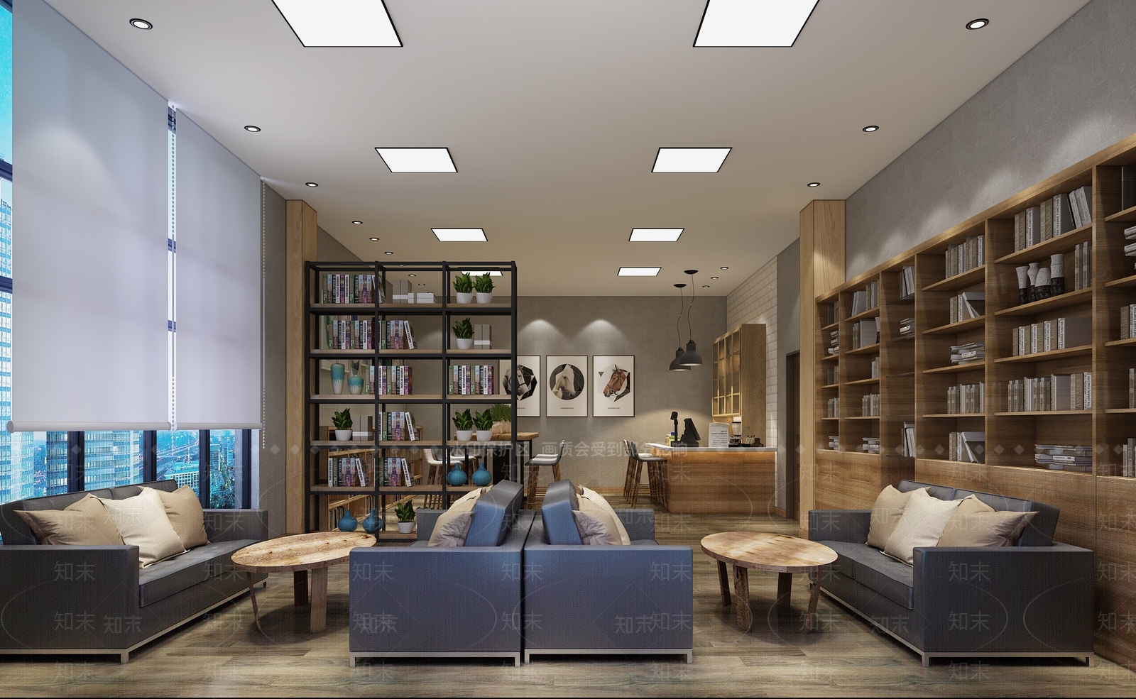 现代北欧书吧3D模型下载【ID:241561726】