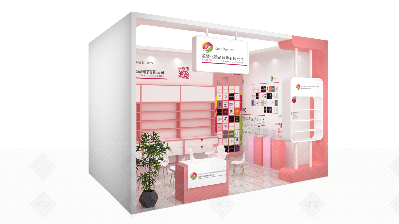 现代化妆品展台SU模型下载【ID:241572998】