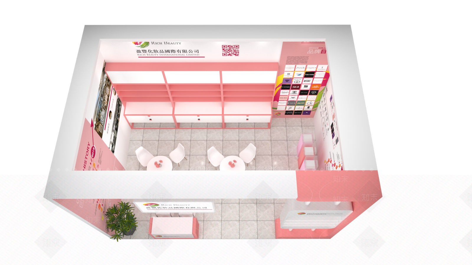 现代化妆品展台SU模型下载【ID:241572998】