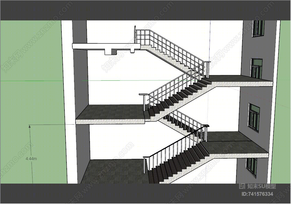 楼梯间SU模型下载【ID:741576334】