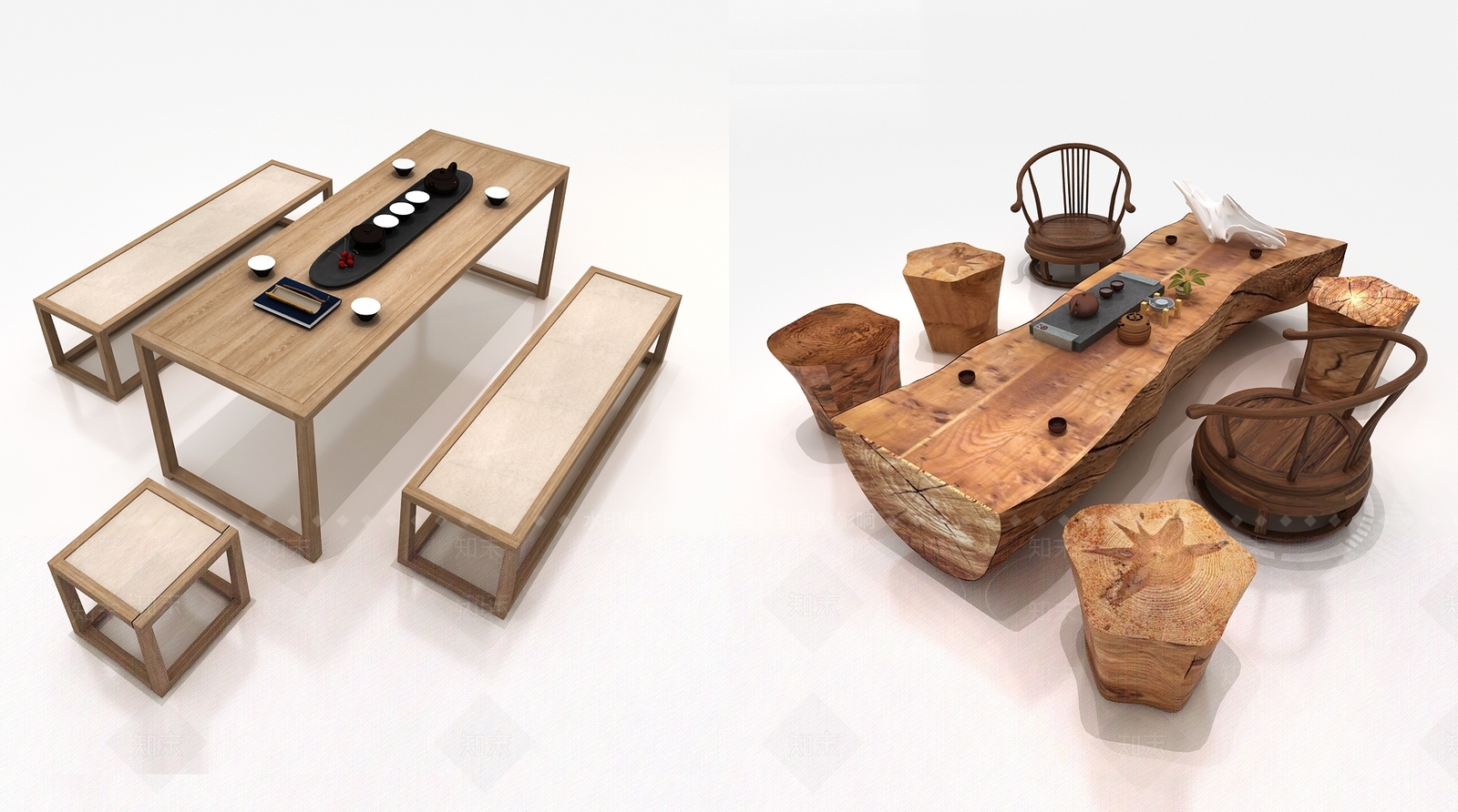 新中式茶具3D模型下载【ID:141622704】