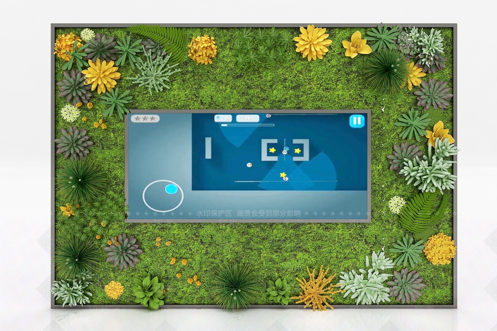 现代植物背景墙3D模型下载【ID:441622242】