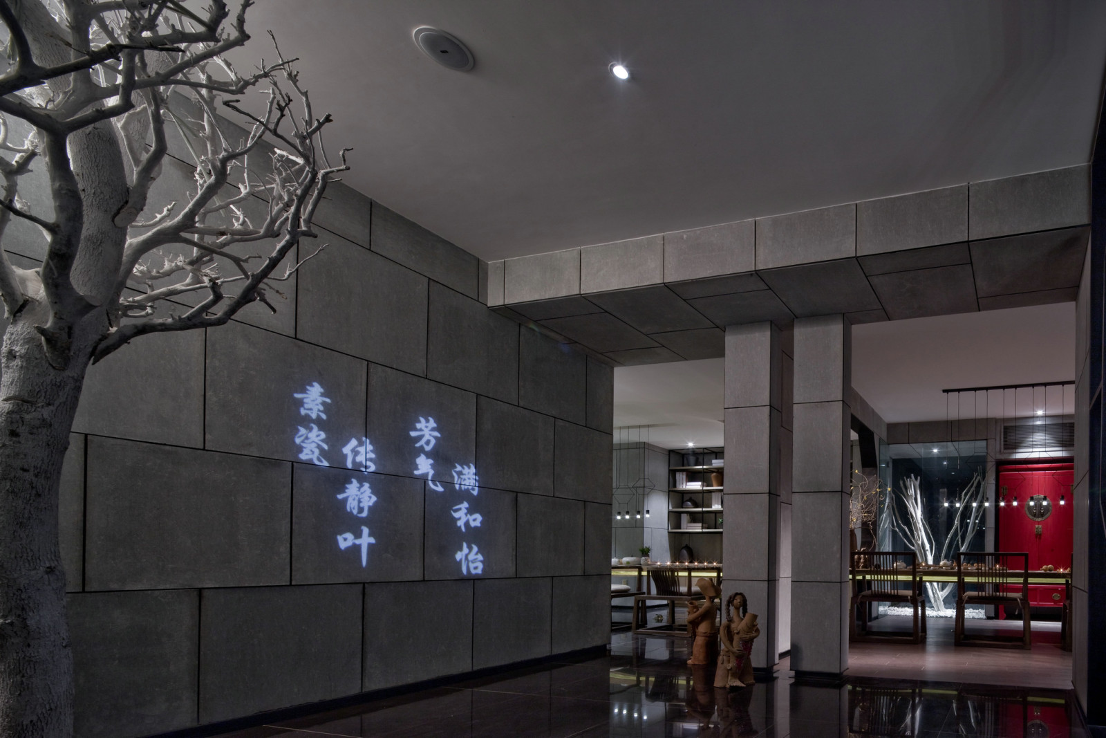新中式商场餐厅餐饮茶楼案例（施工图+效果图）cad施工图下载【ID:641700773】