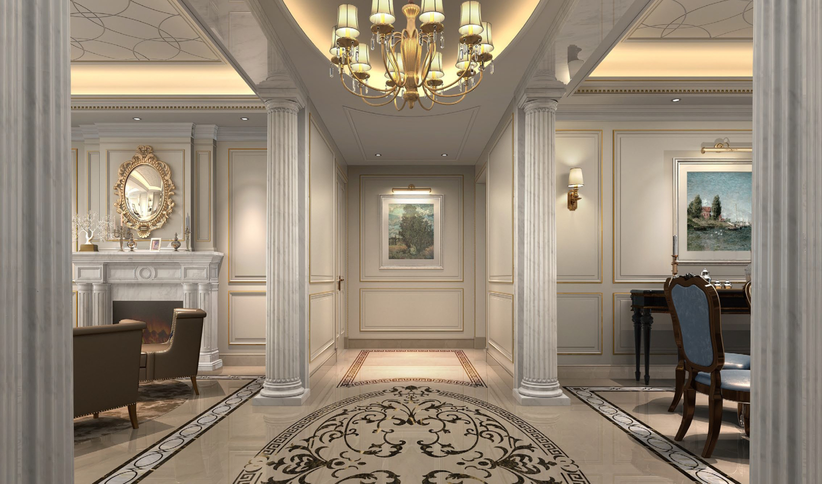 GOA-大连维多利亚公馆D1户型样板间施工图施工图下载【ID:542125404】