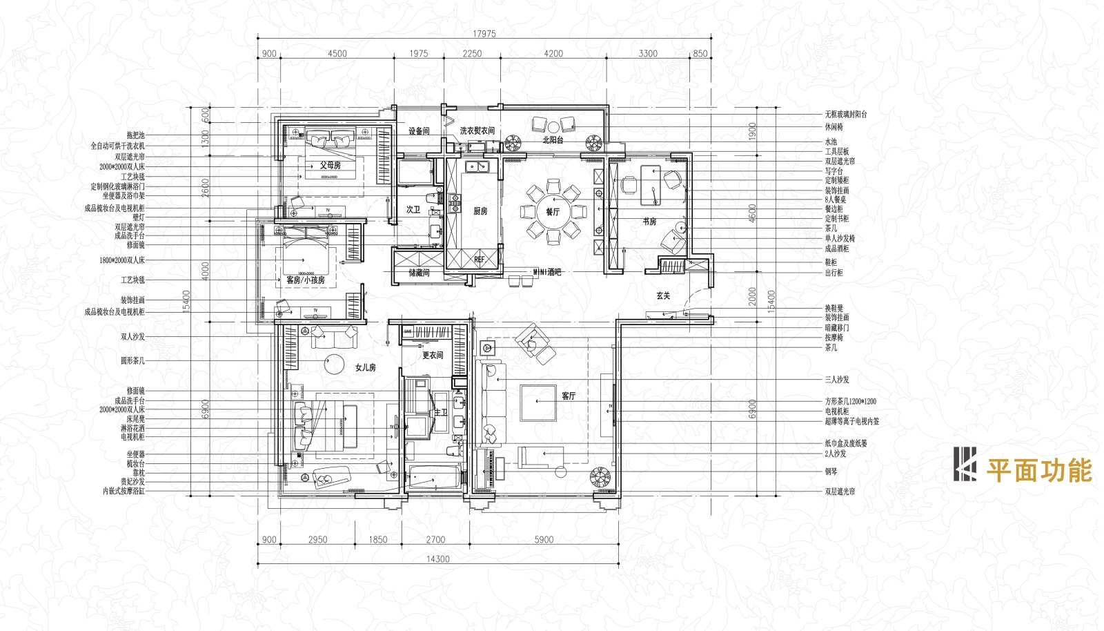 金螳螂--苏州某项目高档精装公寓CAD施工图+效果图+物料表施工图下载【ID:542153627】