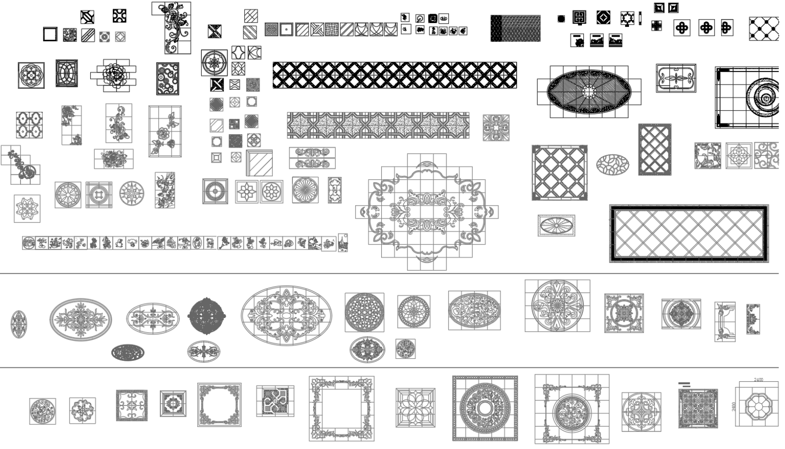 AB_Concept-地面拼花CAD图库大全cad施工图下载【ID:142989754】