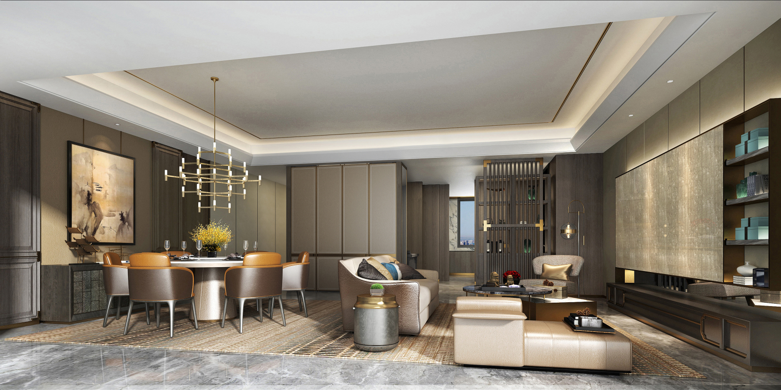 南京建邺云锦路174.8㎡样板间丨轻奢风格丨效果图+CAD施工图施工图下载【ID:543051748】