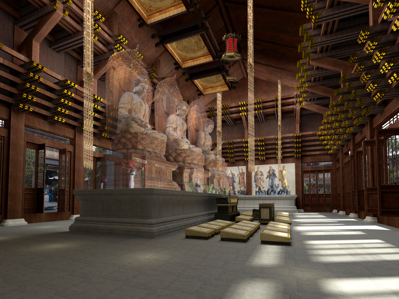 金螳螂--杭州香积寺施工图+效果图+草图模型+概念方案+实景图cad施工图下载【ID:743133109】