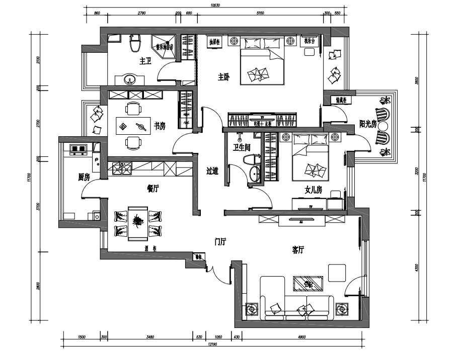 三室两厅CAD家装建筑施工图结构施工图装修图施工图弱电节点竣工图cad施工图下载【ID:543258557】