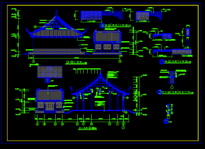 财神殿施工图cad施工图下载【ID:743266795】