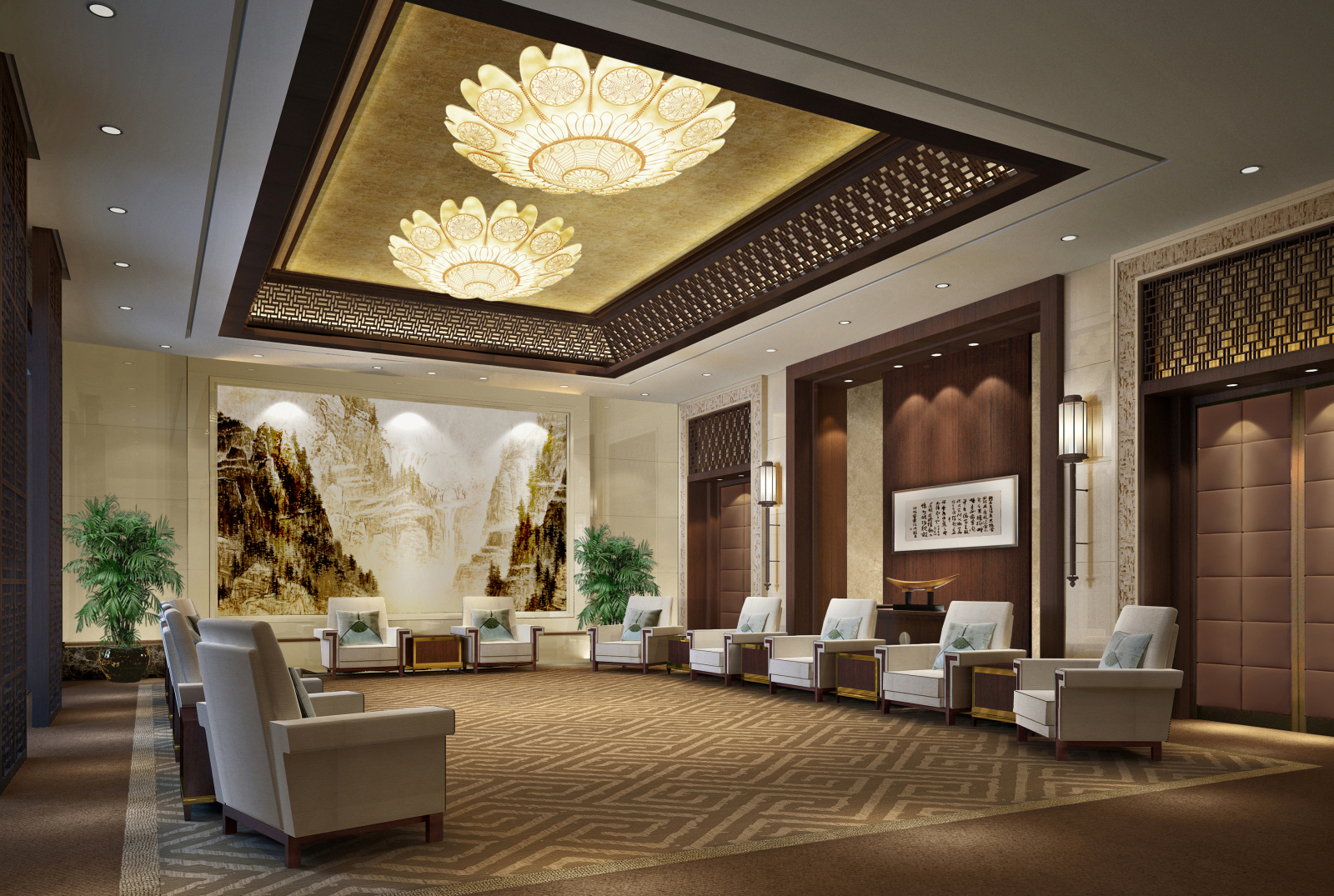 金螳螂--苏州金螳螂设计（中国驻韩国大使馆）设计方案+施工图+效果图施工图下载【ID:643314957】