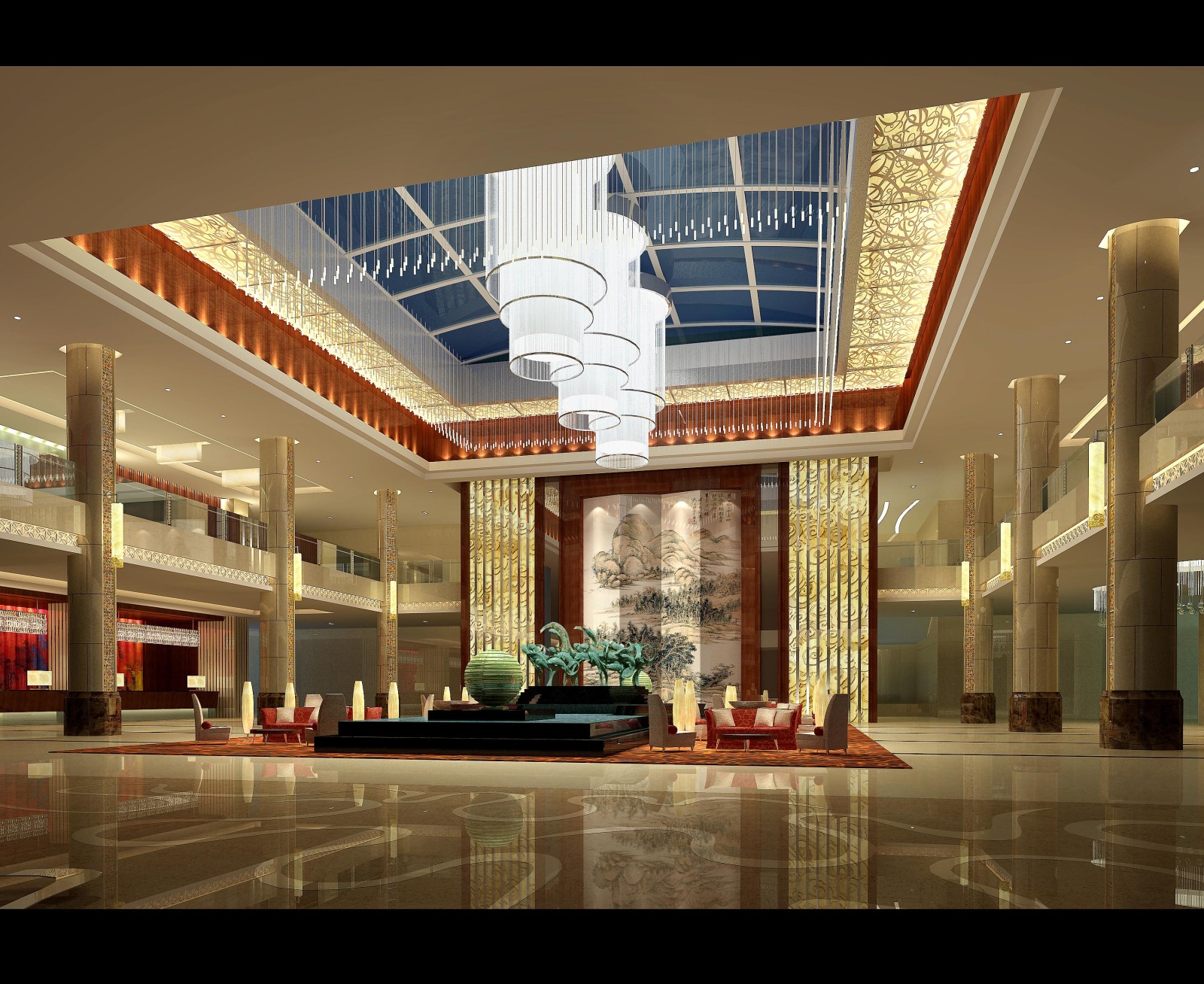 金螳螂--山东蓬莱利群华玺大酒店设计方案+施工图和效果图cad施工图下载【ID:643343670】