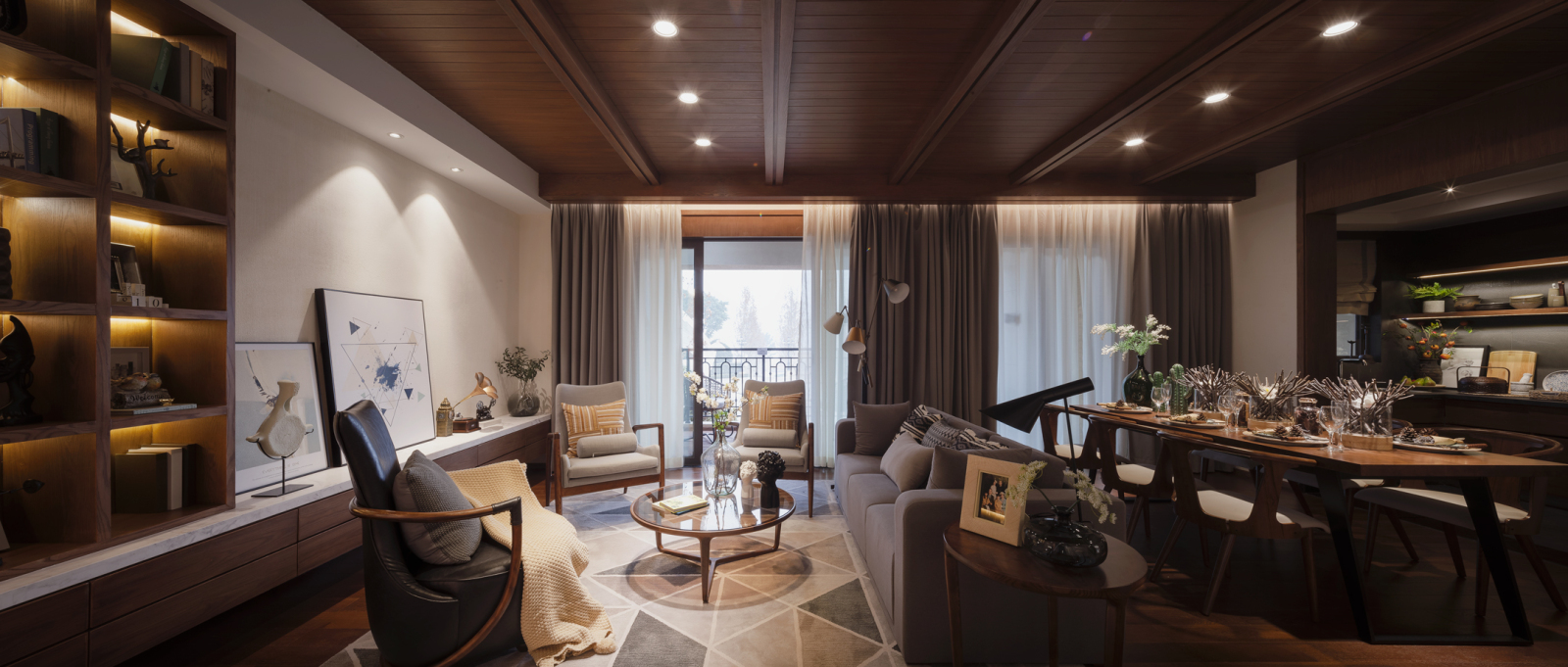 重庆万达文旅城自然风格样板房施工图下载【ID:543761794】