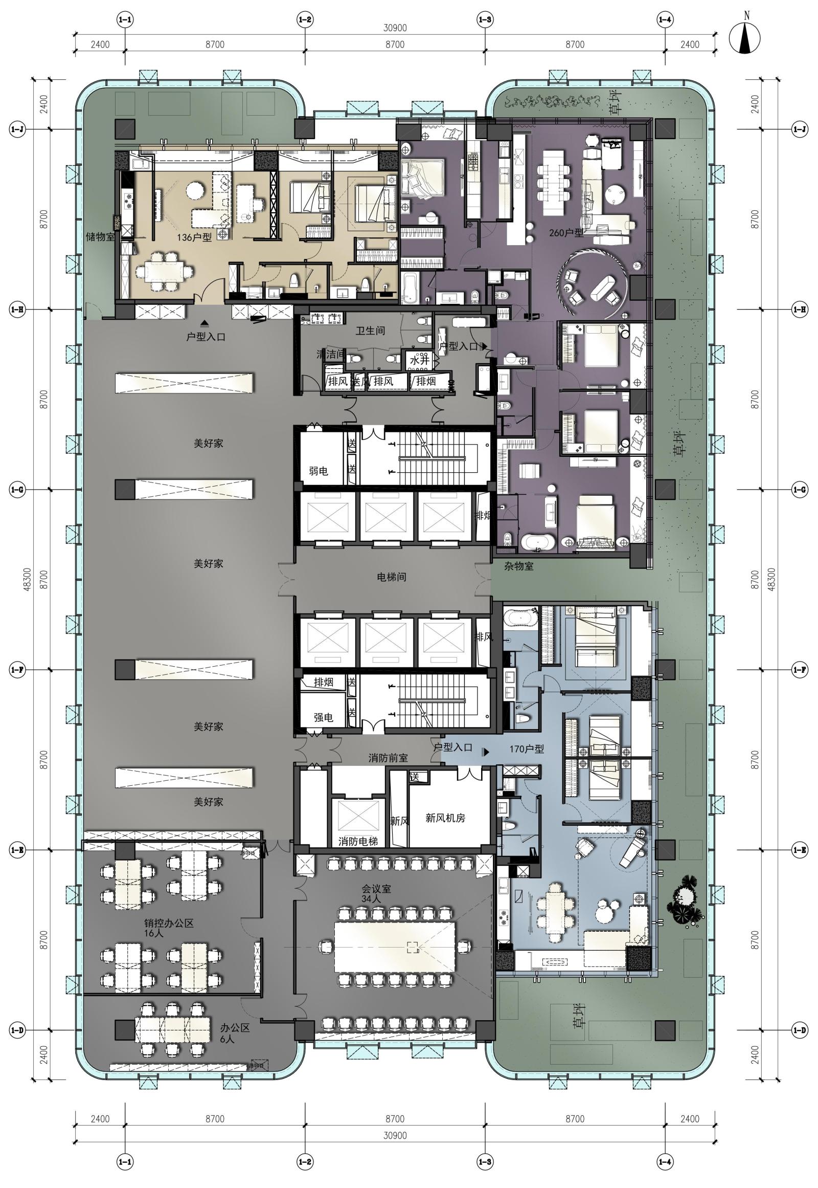 北京万科滨江大都会售楼处丨概念方案cad施工图下载【ID:643833853】