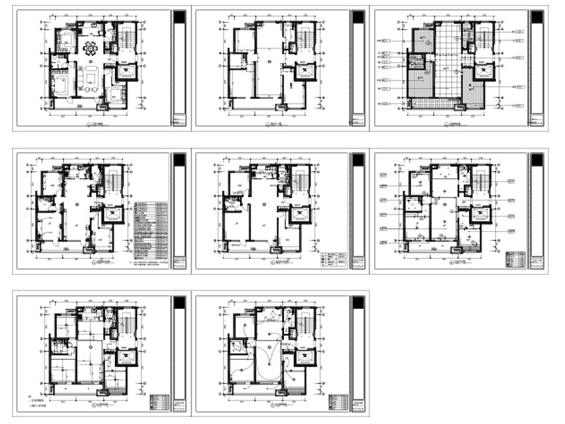 110㎡三室二厅精装刚需户型全套施工图施工图下载【ID:544007718】