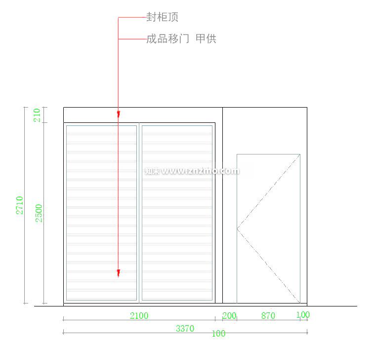 衣柜cad施工图下载【ID:178288170】