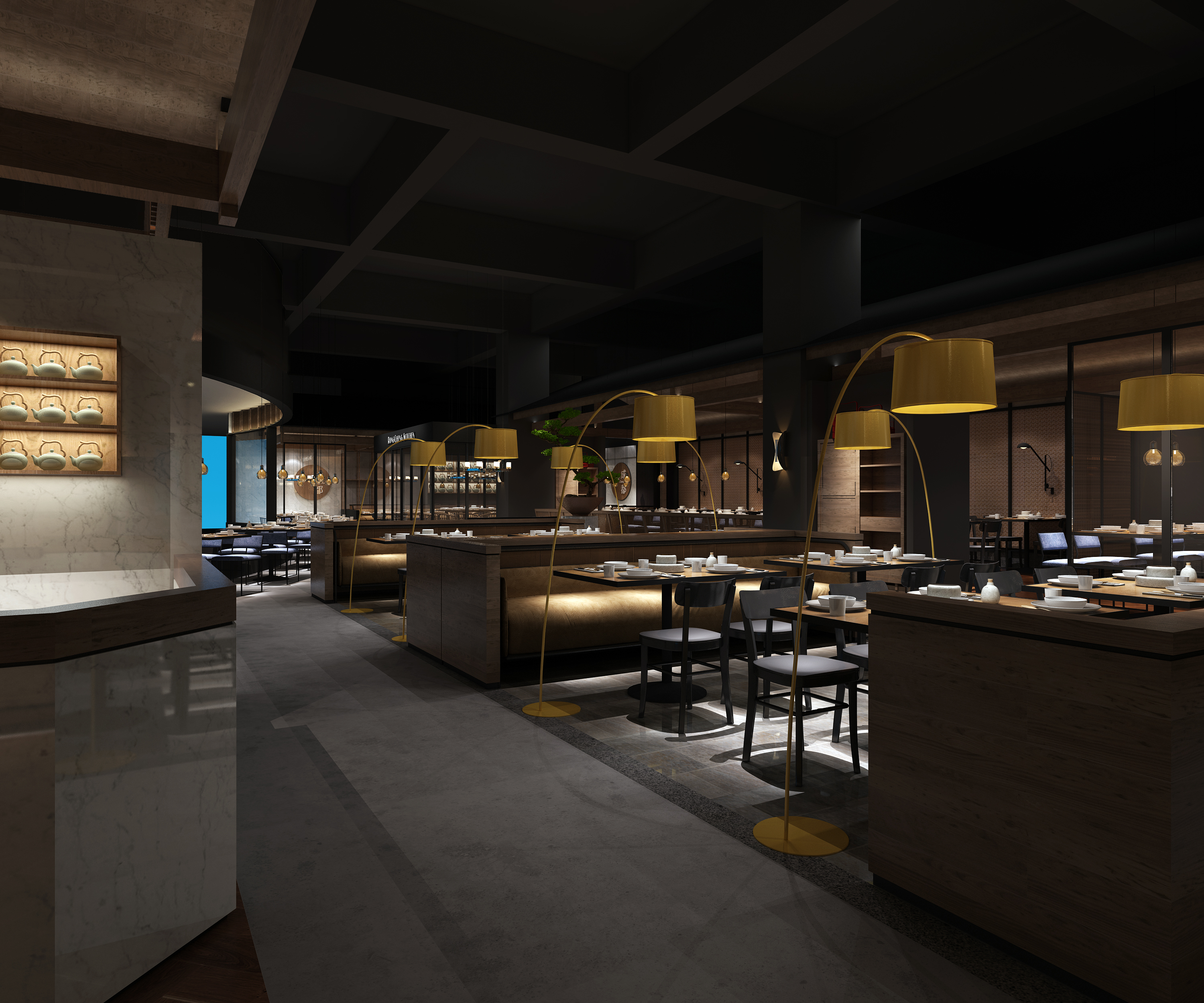中式餐饮cad施工图下载【ID:845001943】