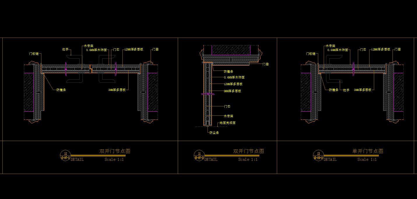 HBA-门工艺节点图cad施工图下载【ID:345454674】