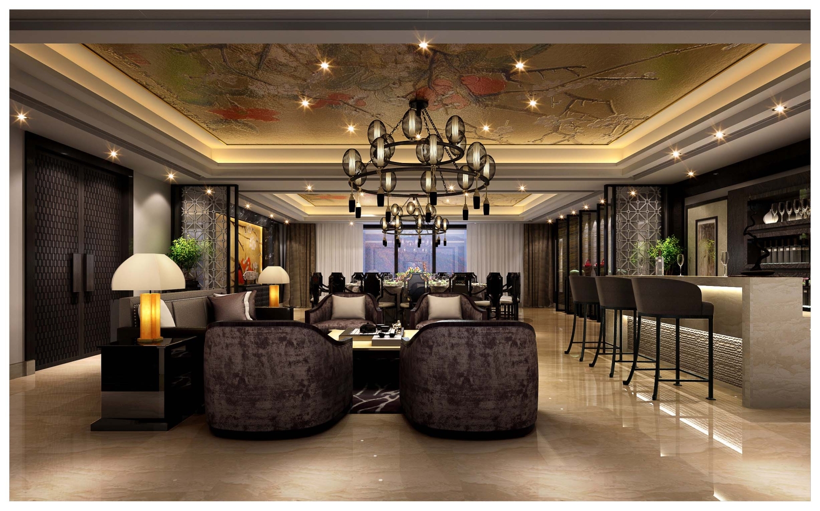 如恩设计-新中式风格茶楼会所CAD施工图cad施工图下载【ID:745499556】