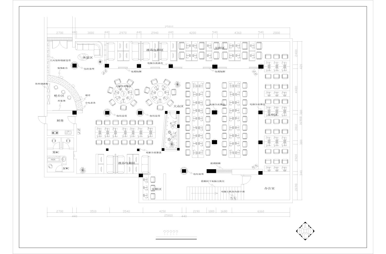 某网吧设计装修施工图施工图下载【ID:745832493】