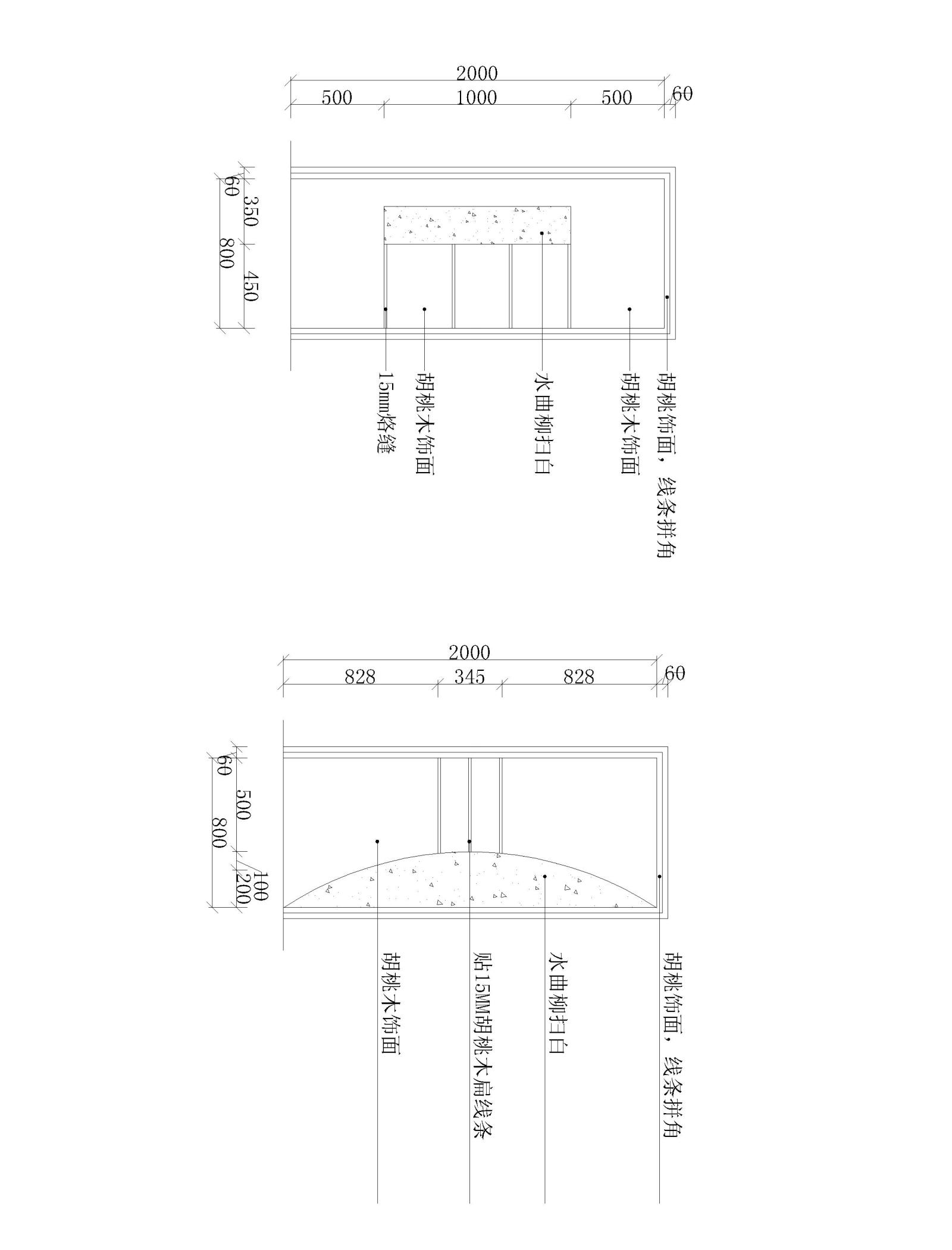 门立面剖面平面图库cad施工图下载【ID:345834717】