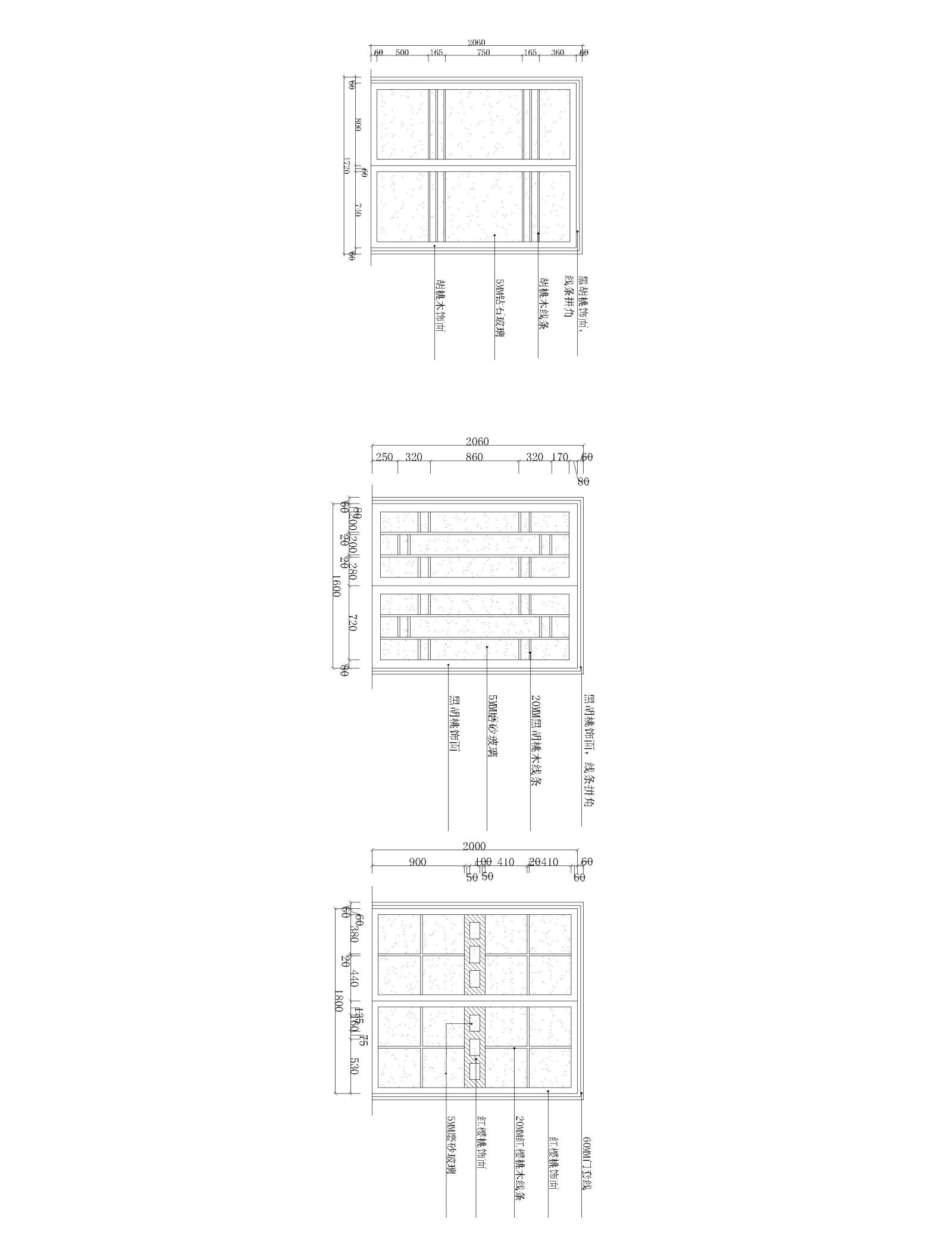 门立面剖面平面图库cad施工图下载【ID:345834717】