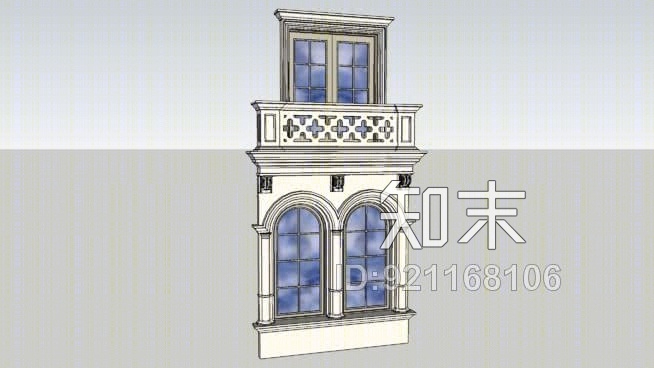 铸石阳台组件SU模型下载【ID:921168106】