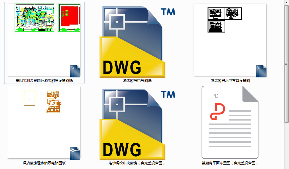 餐饮厨房设备图纸集cad施工图下载【ID:947329486】