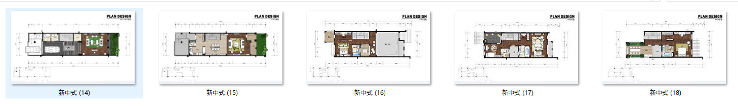 中式风格湾天下联排别墅CAD施工图施工图下载【ID:547344410】