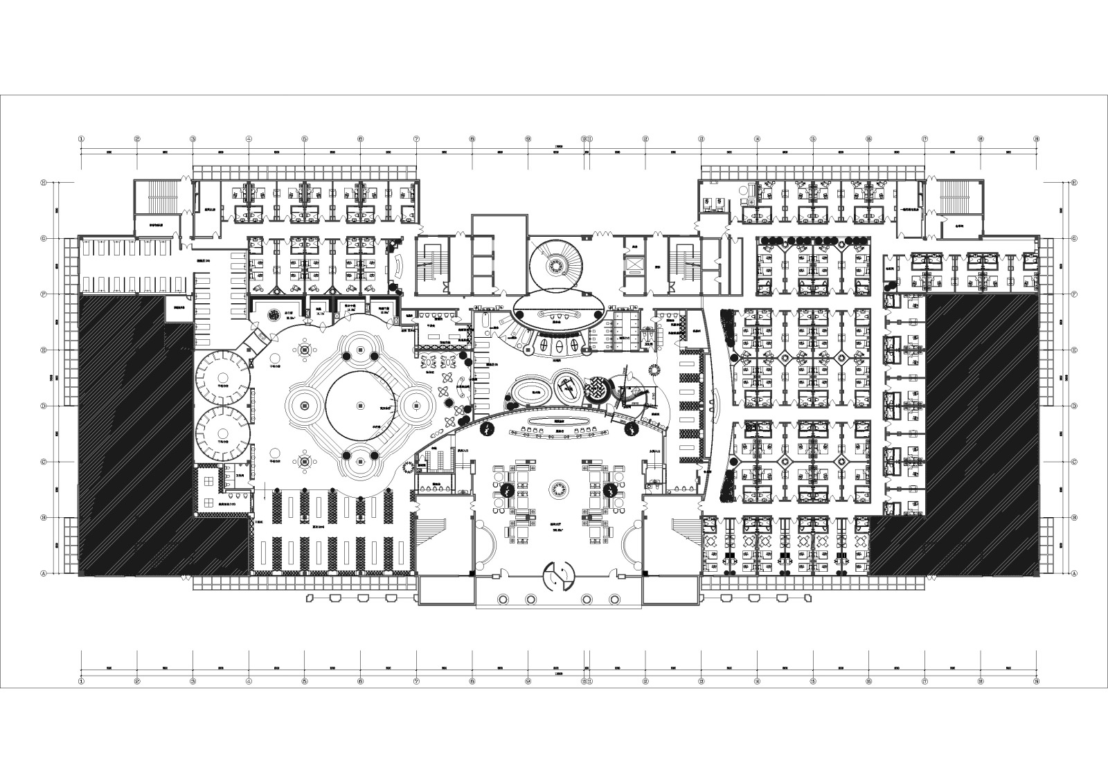 某大型洗浴中心平面布置图cad施工图下载【ID:747611794】