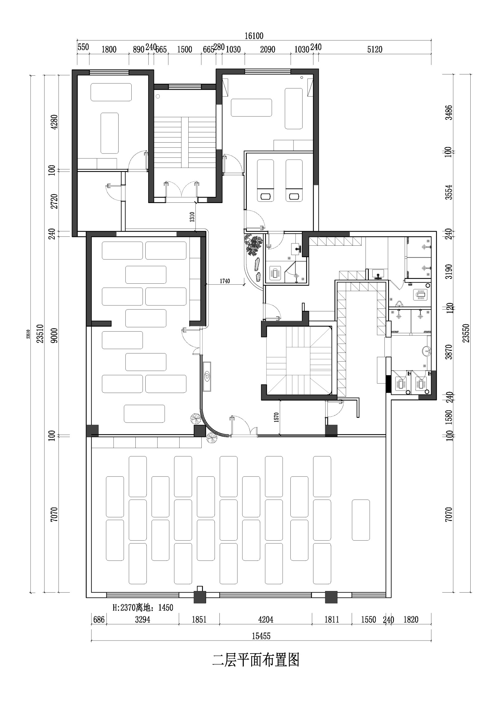 瑜伽会所平面方案图cad施工图下载【ID:747745303】