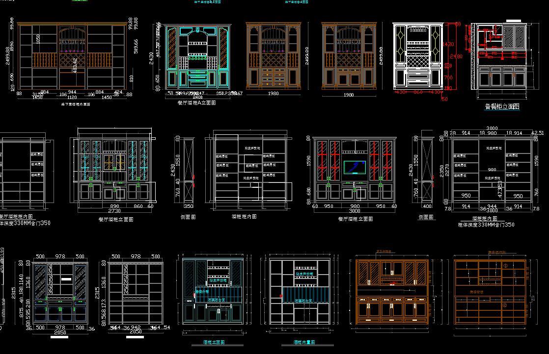 定制酒柜cad施工图下载【ID:247914120】