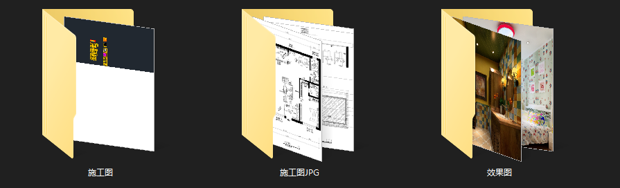 两居室田园风格样板房装修cad施工图下载【ID:547973595】