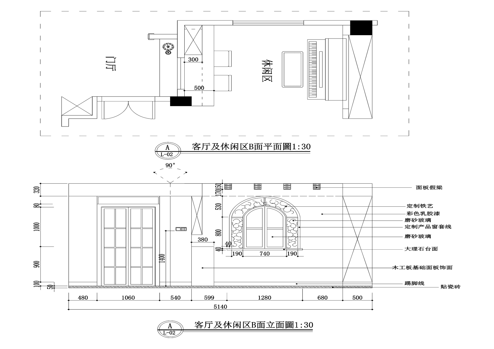 三居室田园风格住宅装修cad施工图下载【ID:547974538】