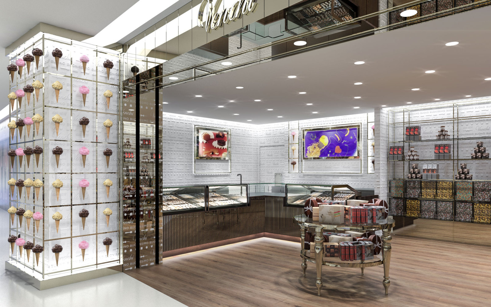 意大利顶级巧克力品牌Venchi店｜施工图cad施工图下载【ID:648251705】