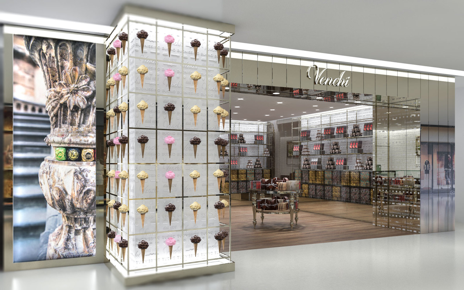 意大利顶级巧克力品牌Venchi店｜施工图cad施工图下载【ID:648251705】