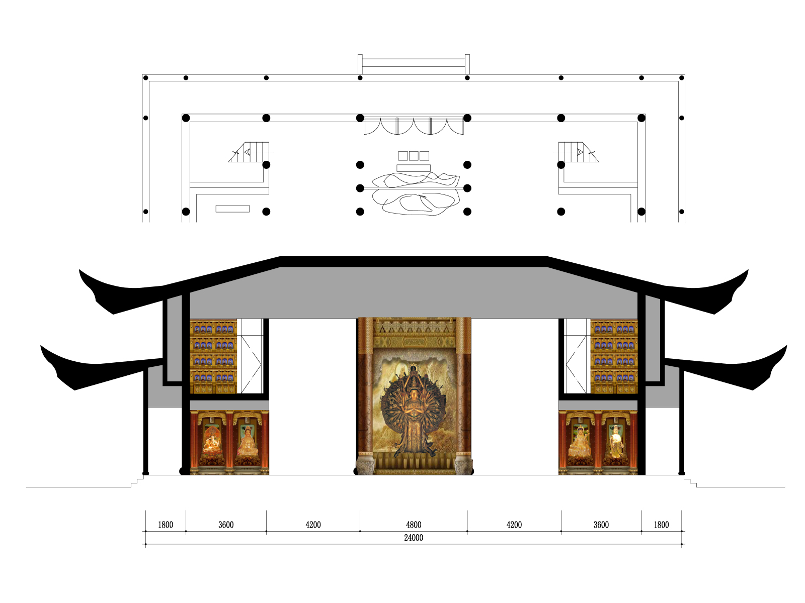靖江关圣寺地藏殿cad施工图下载【ID:748373760】