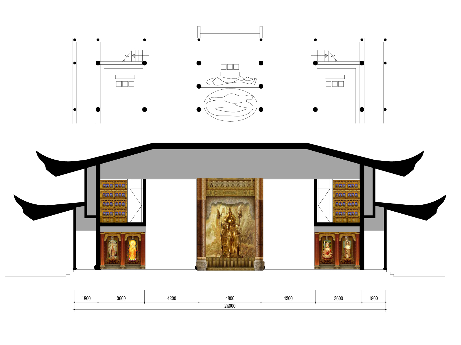 靖江关圣寺地藏殿cad施工图下载【ID:748373760】