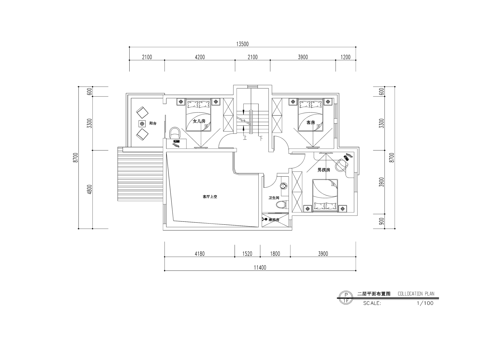 欧式风格三层三居室住宅装修cad施工图下载【ID:548387568】