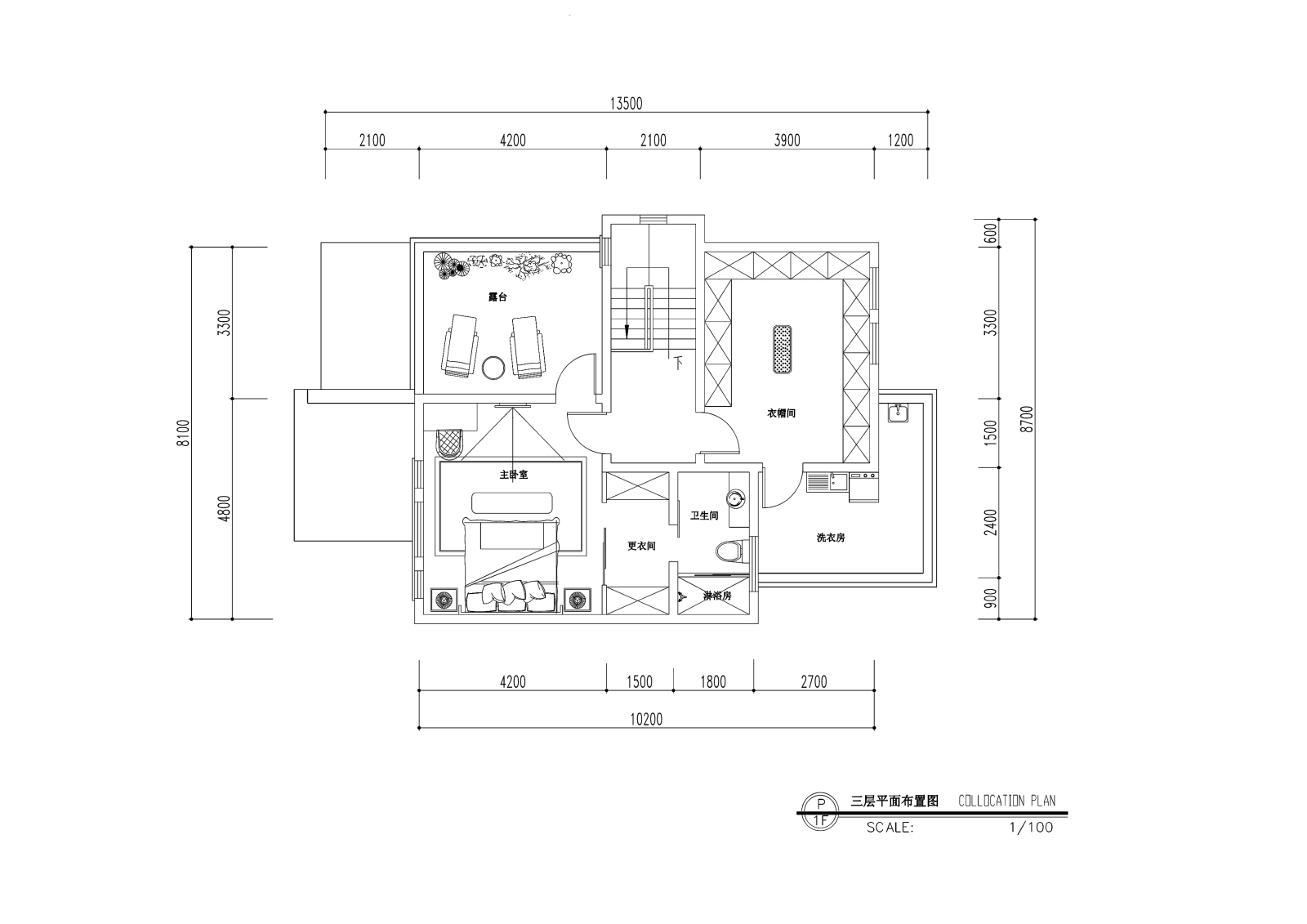 欧式风格三层三居室住宅装修cad施工图下载【ID:548387568】