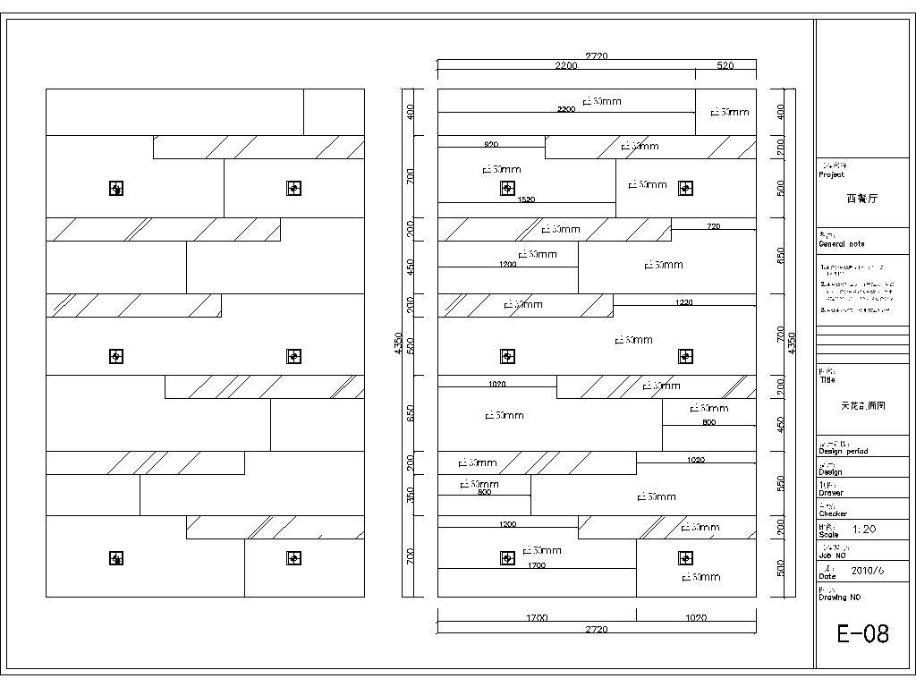 西餐厅室内装修CAD施工图cad施工图下载【ID:648895740】