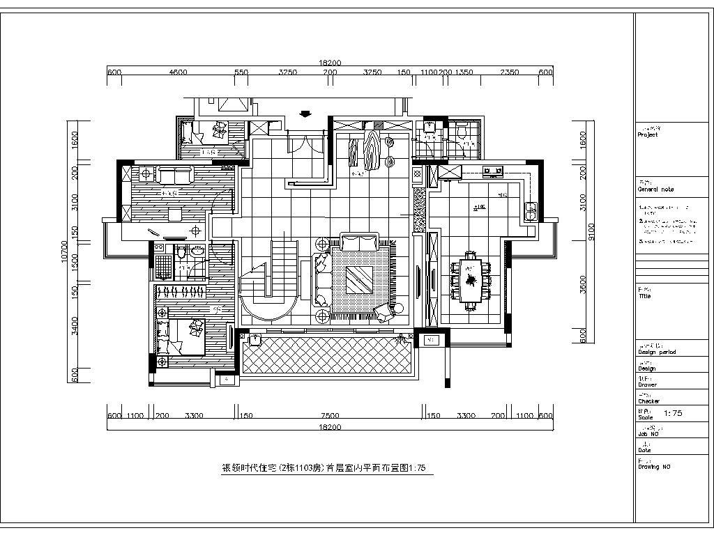 家装住宅室内装修CAD施工图cad施工图下载【ID:548901556】