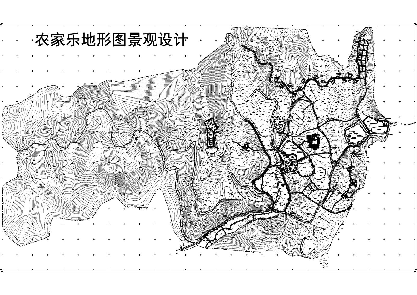 农家乐地形图景观设计图施工图下载