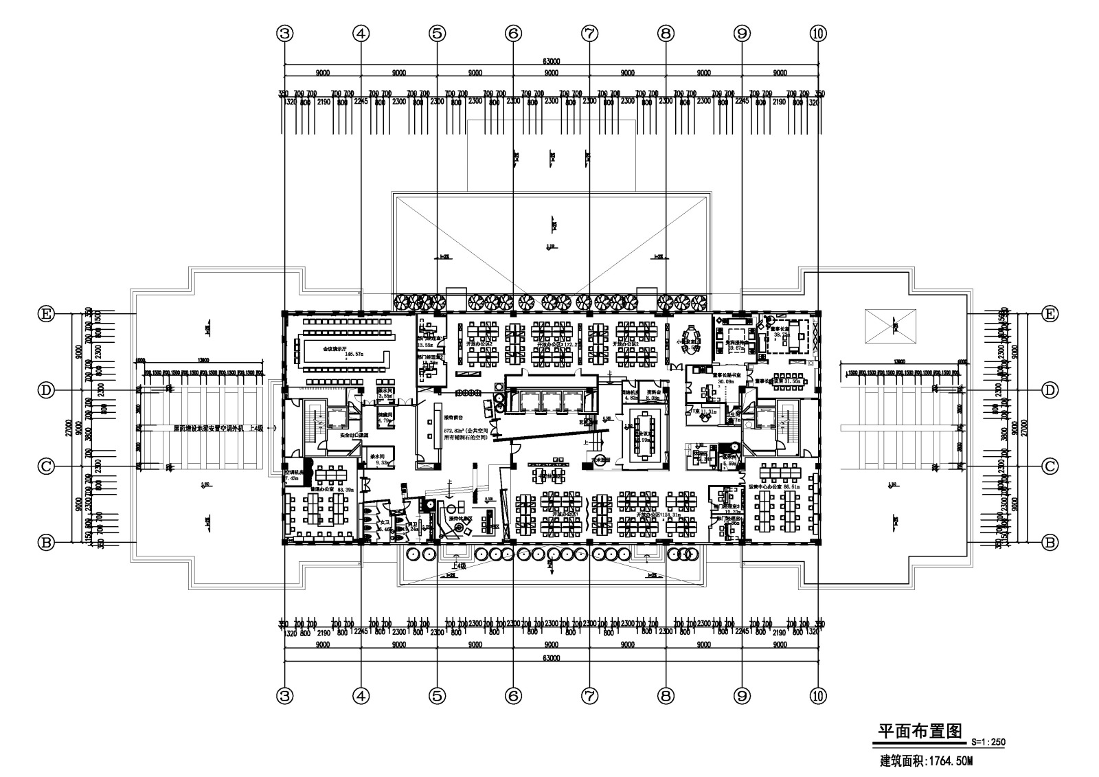 大型办公空间施工图cad施工图下载【ID:648910985】