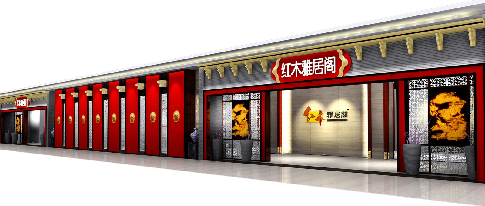 红木家具专卖店CAD施工图施工图下载【ID:448929644】