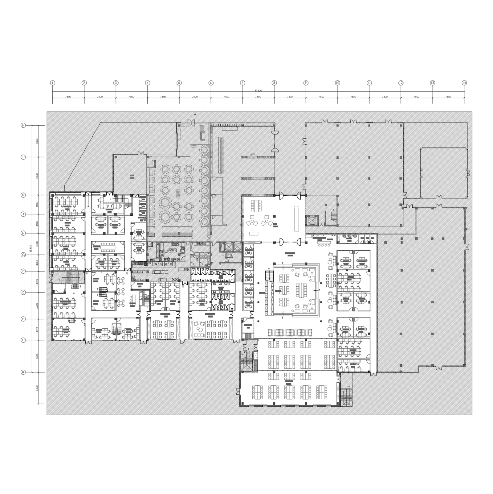 办公室空间丨效果图cad施工图下载【ID:649469906】