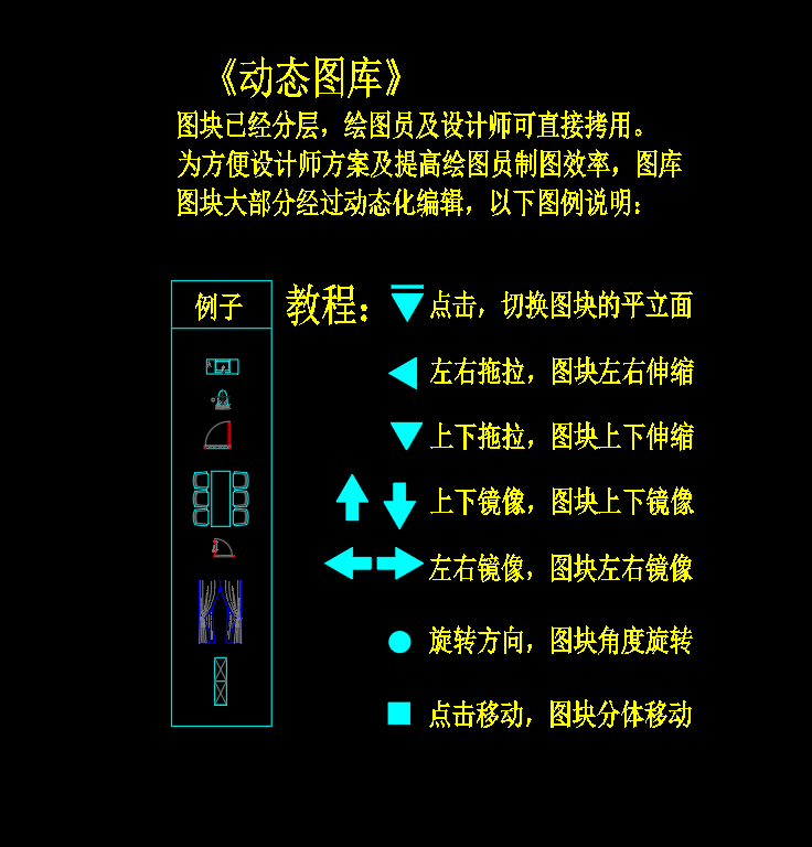 CAD动态图块合集cad施工图下载【ID:249478158】