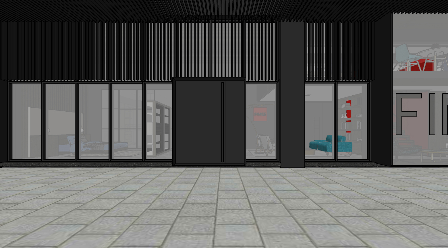 李玮珉-意大利Fimes衣柜北京展厅项目丨SU效果图cad施工图下载【ID:749976601】